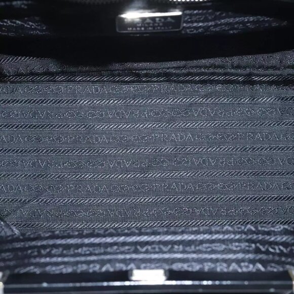 PRADA Tote Bag Nylon Black Silver Auth 88231 - Picture 10 of 16